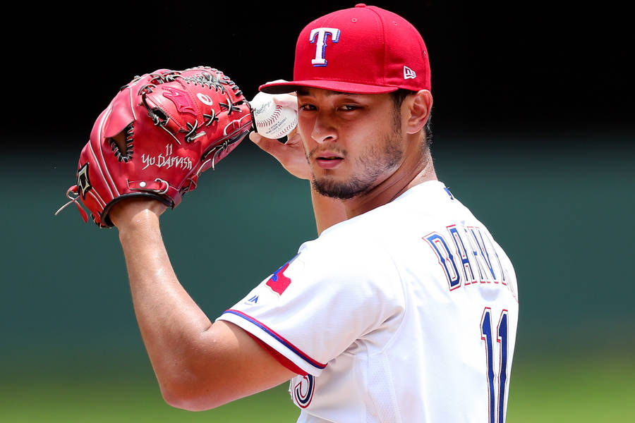 Yu Darvish Closeup With Ball Wallpaper