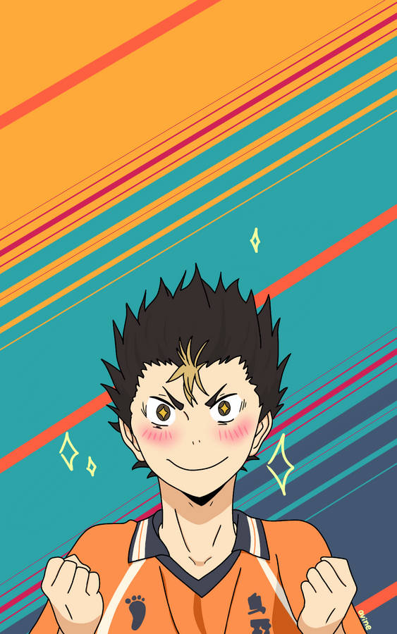 Yu Nishinoya Excited Look Wallpaper