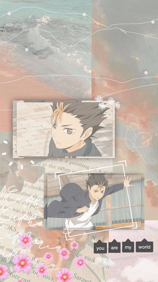 Yu Nishinoya Lovely Mood Board Wallpaper