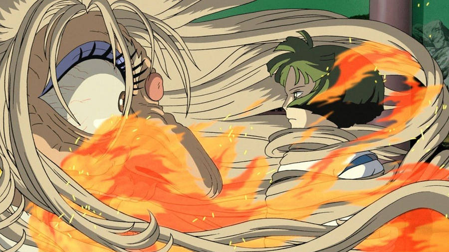 Yubaba Vs Haku Spirited Away Desktop Wallpaper