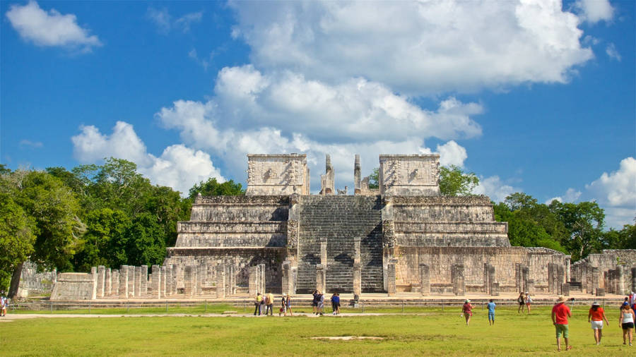 Yucatan Warriors Temple Front Wallpaper