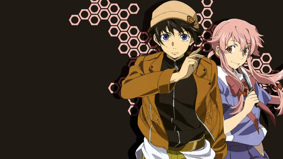 Yukitero And Yuno In Future Diary Wallpaper