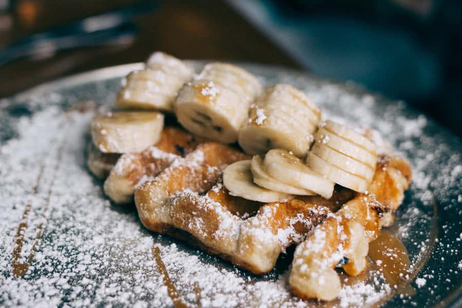 Yummy Banana Waffle Wallpaper