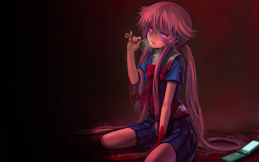 Yuno Gasai Dark Anime Wallpaper