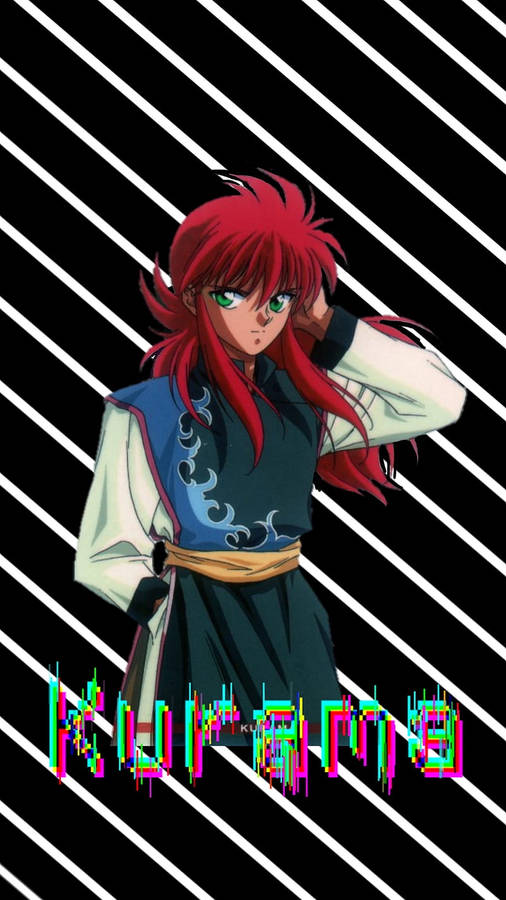 Yuyu Hakusho Kurama Glitch Art Wallpaper