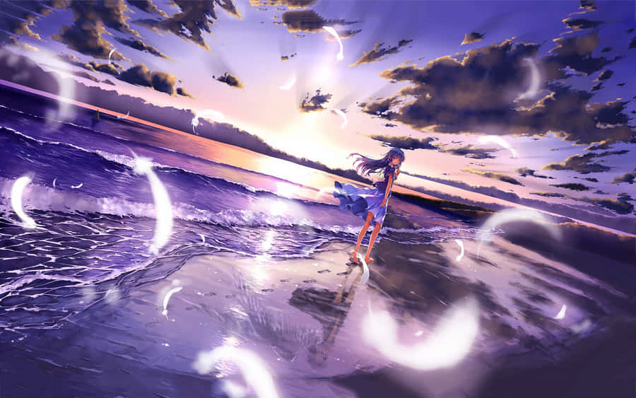 Yuzuki Yukari Girl On Beach Wallpaper