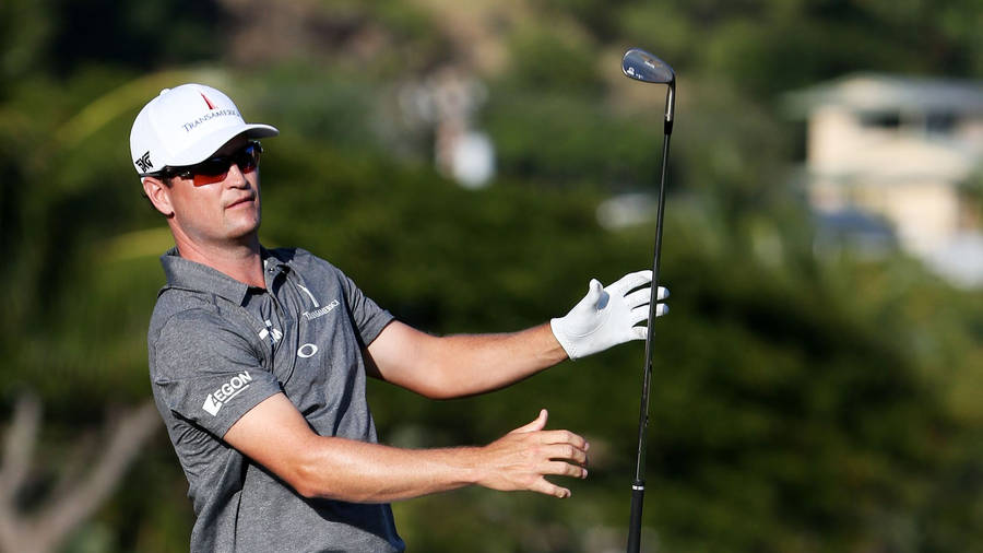 Zach Johnson With A Black Golf Club Wallpaper