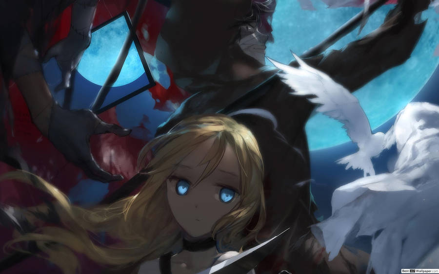 Zack And Rachel Angels Of Death At Full Moon Wallpaper