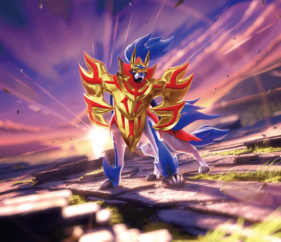 Zamazenta In Realistic Backdrop Wallpaper