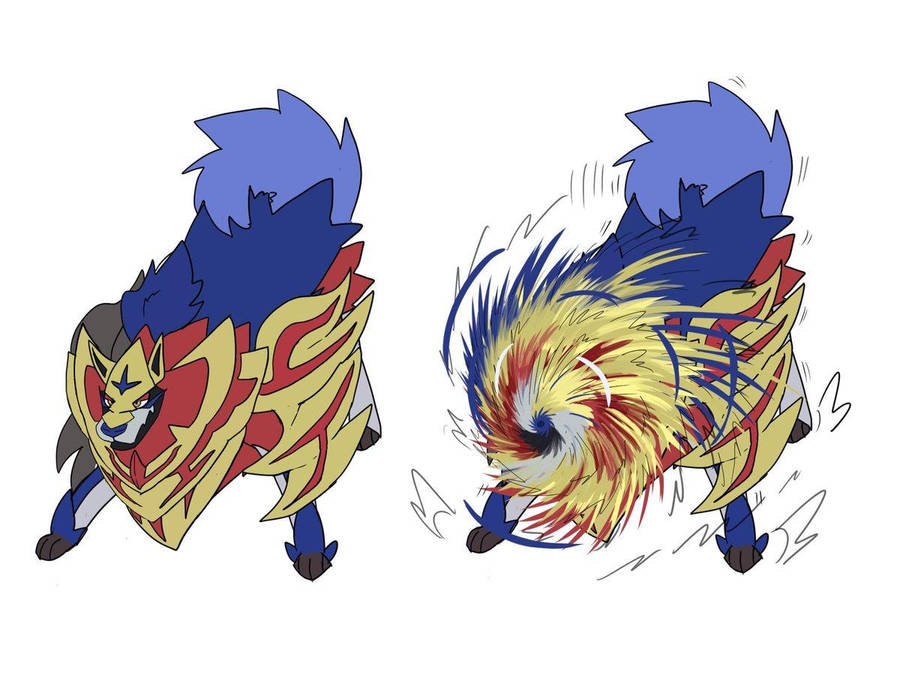 Zamazenta Spinning His Head Wallpaper