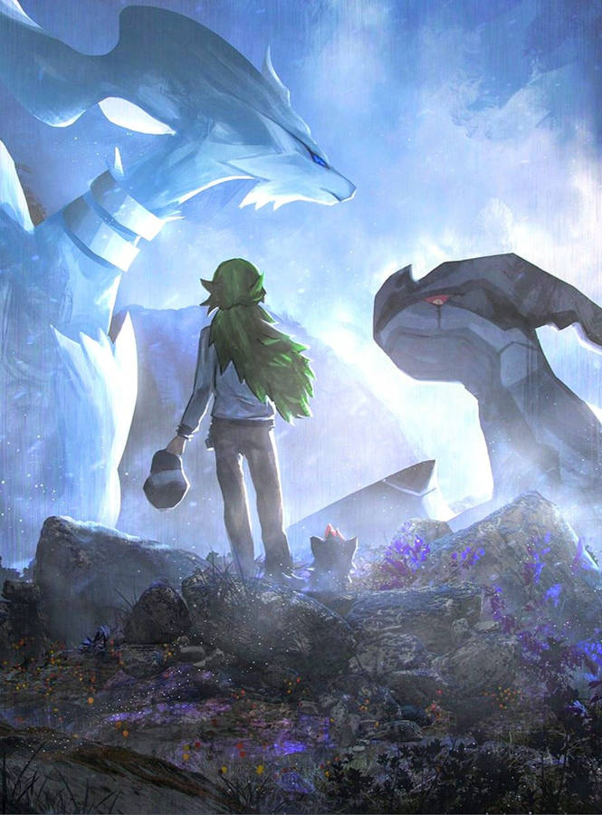 Zekrom And Reshiram On Cliff Wallpaper