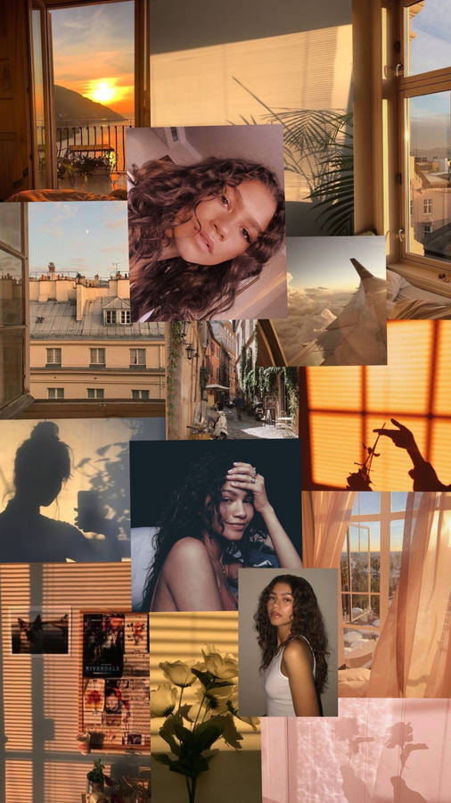 Zendaya Sunny Collage Wallpaper