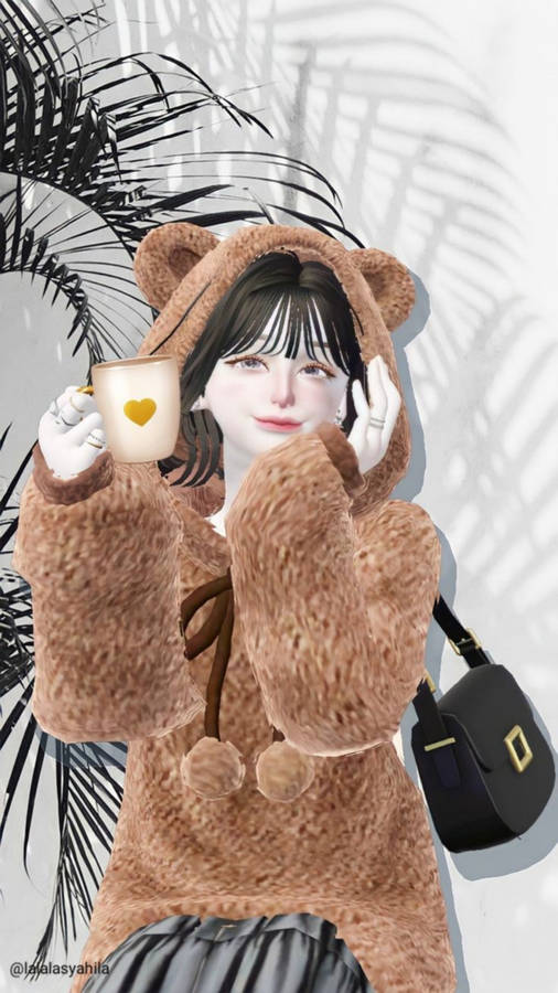 Zepeto Fluffy Bear Hooded Sweater Wallpaper