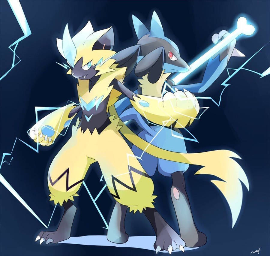 Zeraora And Lucario Wallpaper