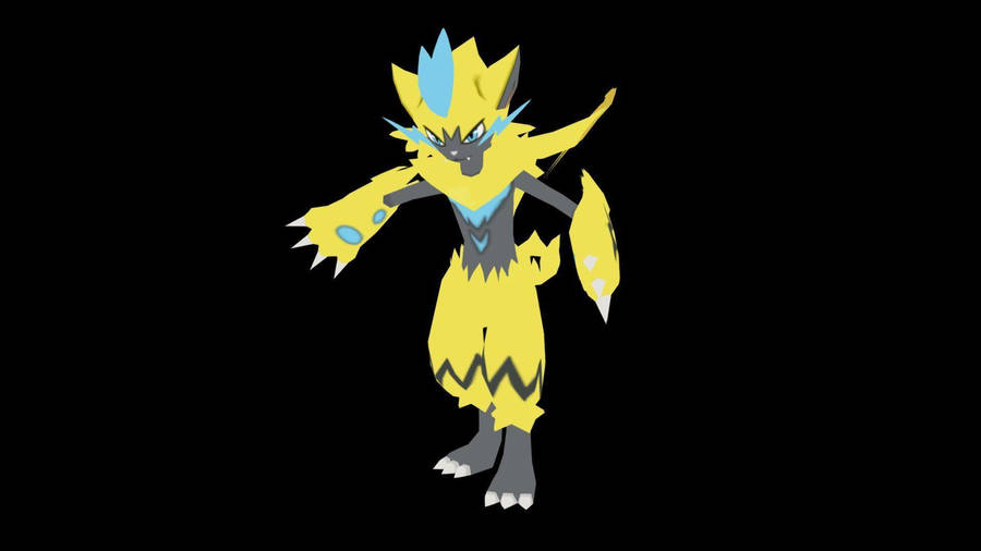 Zeraora Black Background Moving Forward Wallpaper