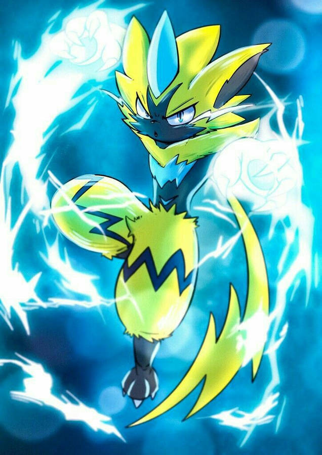 Zeraora Blue Aesthetic Energy Wallpaper