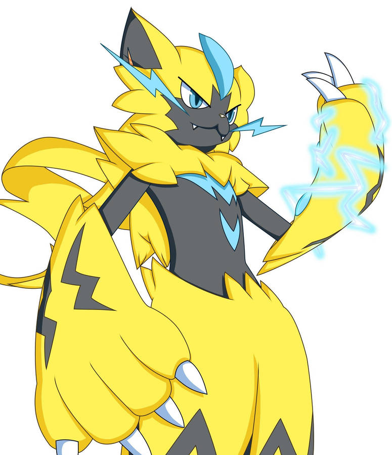 Zeraora Left Hand Pointing Up Wallpaper