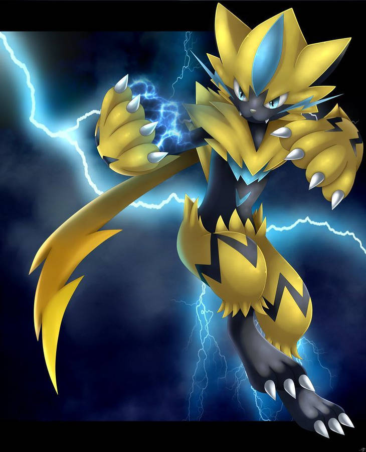 Zeraora Lightning Background Wallpaper