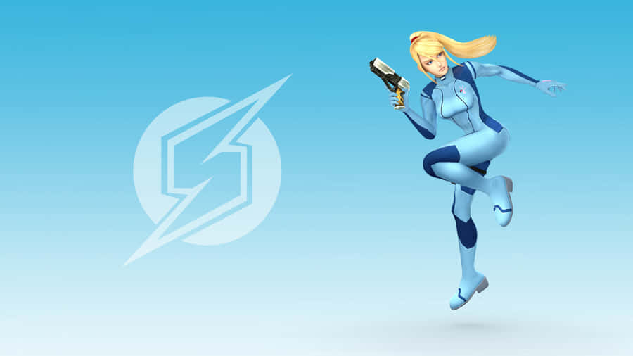 Zero Suit Samus Confidently Ready For Battle Wallpaper