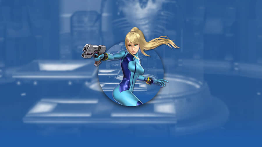 Zero Suit Samus Engaging In An Epic Battle Wallpaper