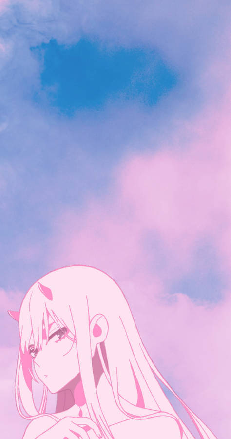 Zero Two Aesthetic Anime Girl Iphone Wallpaper