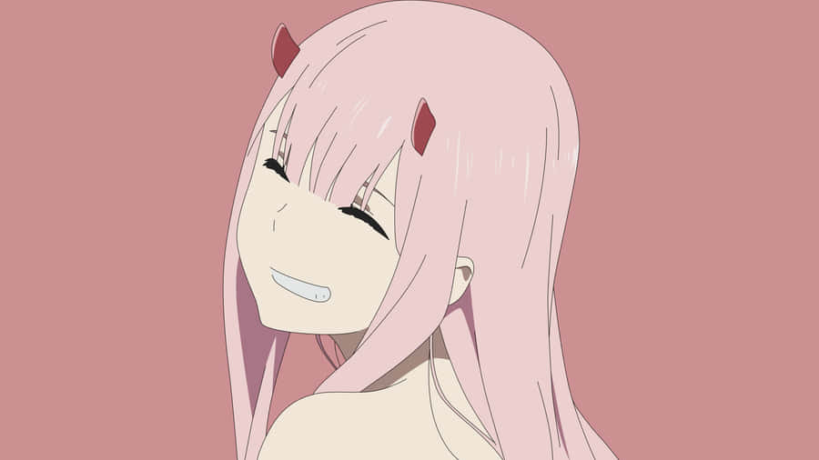 Zero Two Aesthetic Grinning Wallpaper