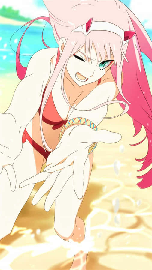 Zero Two Aesthetic In Beach Wallpaper