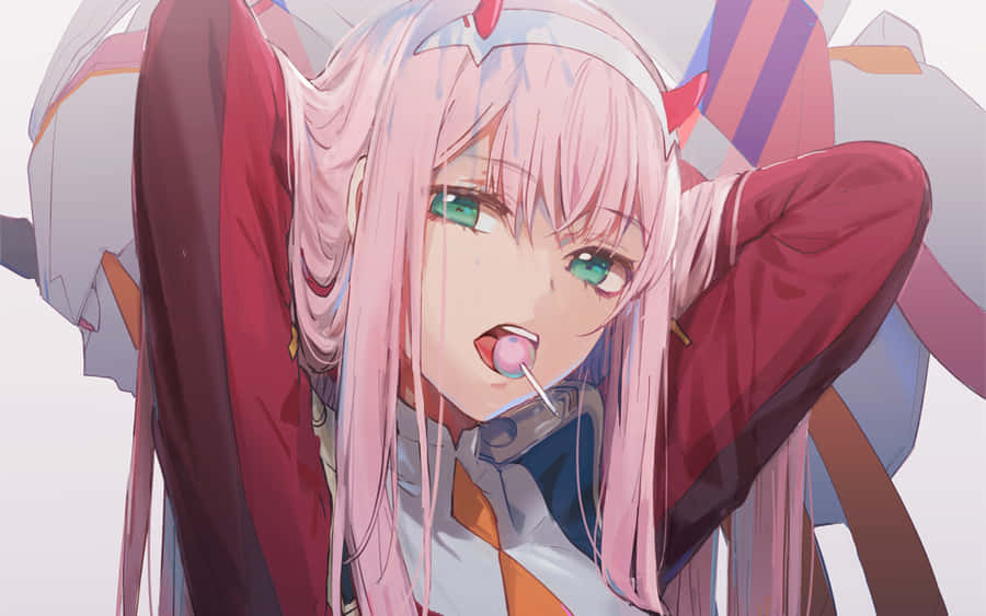 Zero Two Aesthetic Lollipop Wallpaper