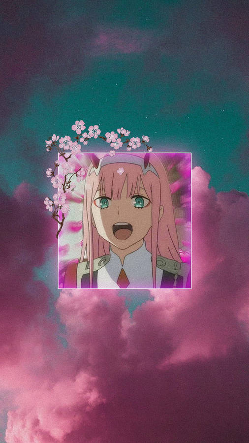 Zero Two Shouting Phone Wallpaper