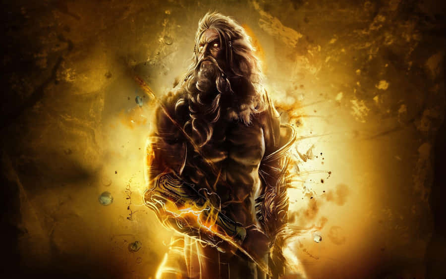 Zeus, The Mighty King And Ruler Of Gods In The Greek Mythology Wallpaper