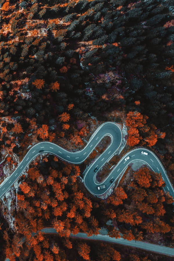 Zigzag Country Road Iphone Whatsapp Wallpaper