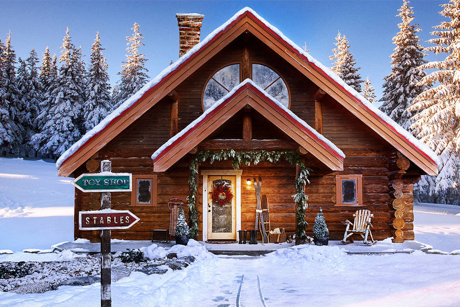 Zillow House Covered In Snow Wallpaper