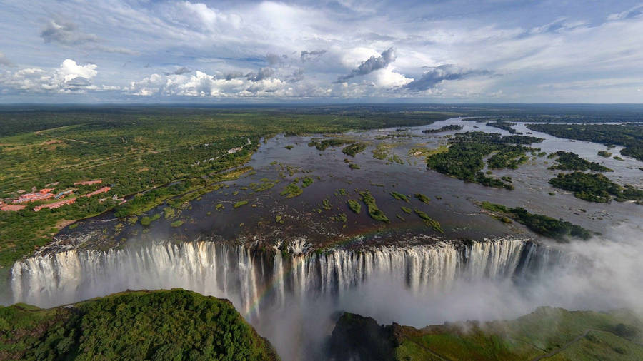Zimbabwe's Falls Panoramic View Wallpaper