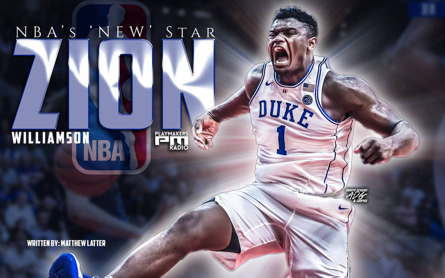 Zion Williamson Metallic Silver Cover Wallpaper