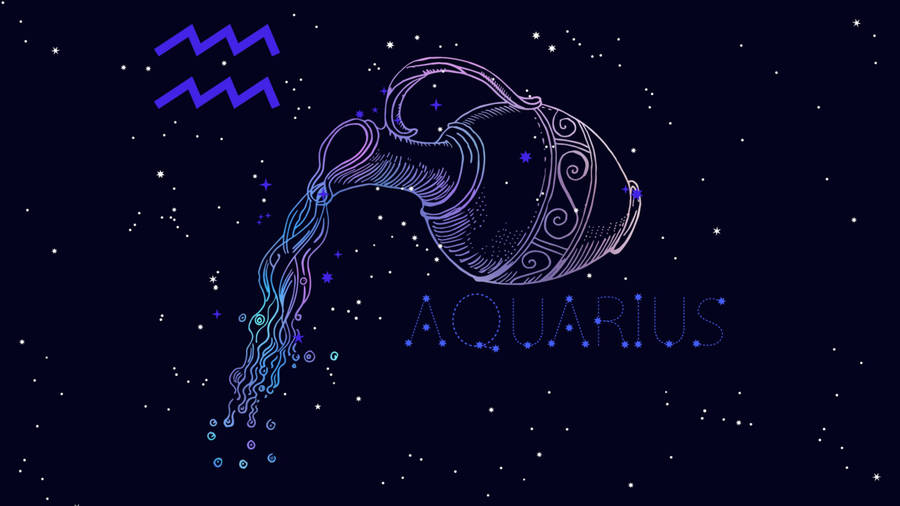 Zodiac Sign Aquarius Stars Wallpaper