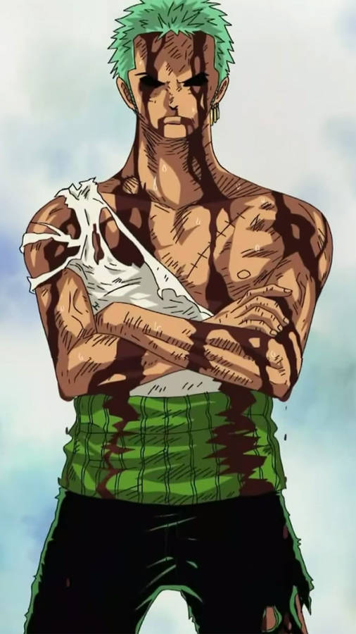 Zoro Hd Crossed Arms Pose Wallpaper