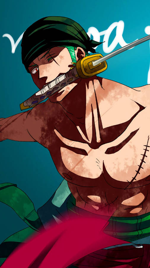 Zoro Hd Sword In Mouth Wallpaper