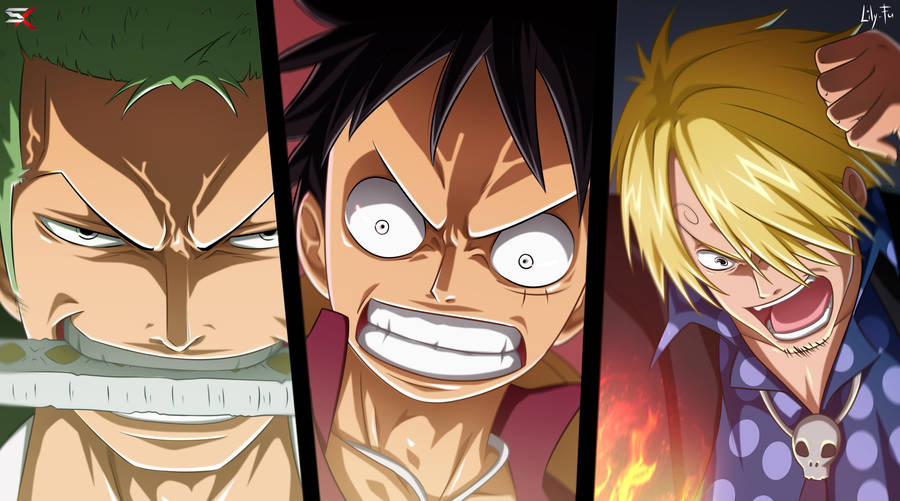 Zoro, Luffy And Sanji Mad Face Wallpaper