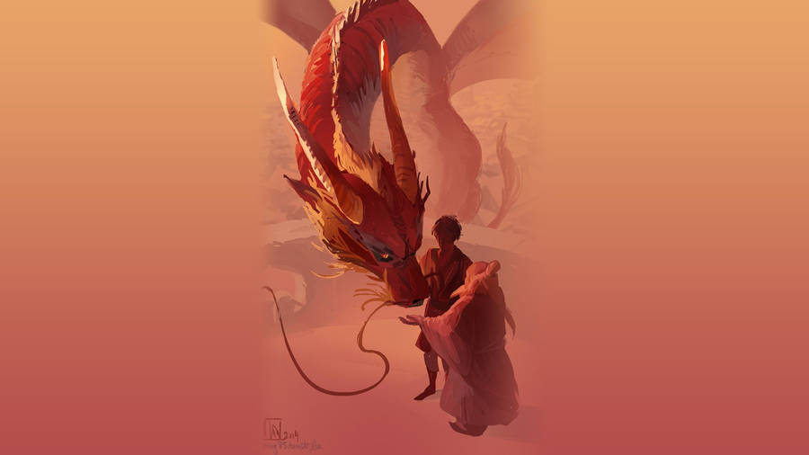 Zuko With Iroh And Dragon Wallpaper