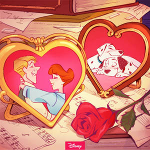 101 Dalmatians Heart Frames Wallpaper