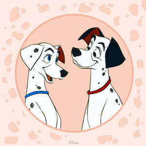 101 Dalmatians Peach Frame Wallpaper