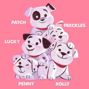 101 Dalmatians Pink Background Wallpaper