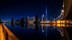 1920 X 1080 Night City Dubai Wallpaper