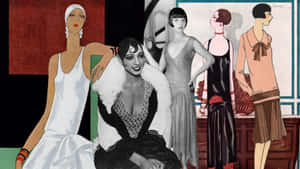 1920s Flapper Fashion Collage Wallpaper