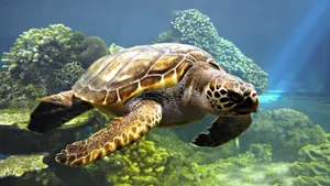1920x1080 Full Hd Swimming Sea Turtle Wallpaper