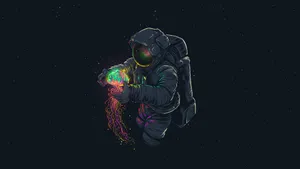 1920x1080 Hd Astronaut Holding Jellyfish Wallpaper