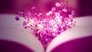 1920x1080 Hd Flower In Opened Book Wallpaper