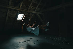 1920x1080 Hd Girl In Dark Attic Wallpaper