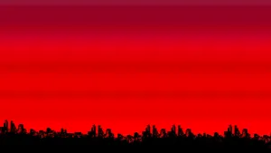 1920x1080 Red City Silhouette Wallpaper