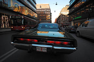 1969 Dodge Charger At City Wallpaper